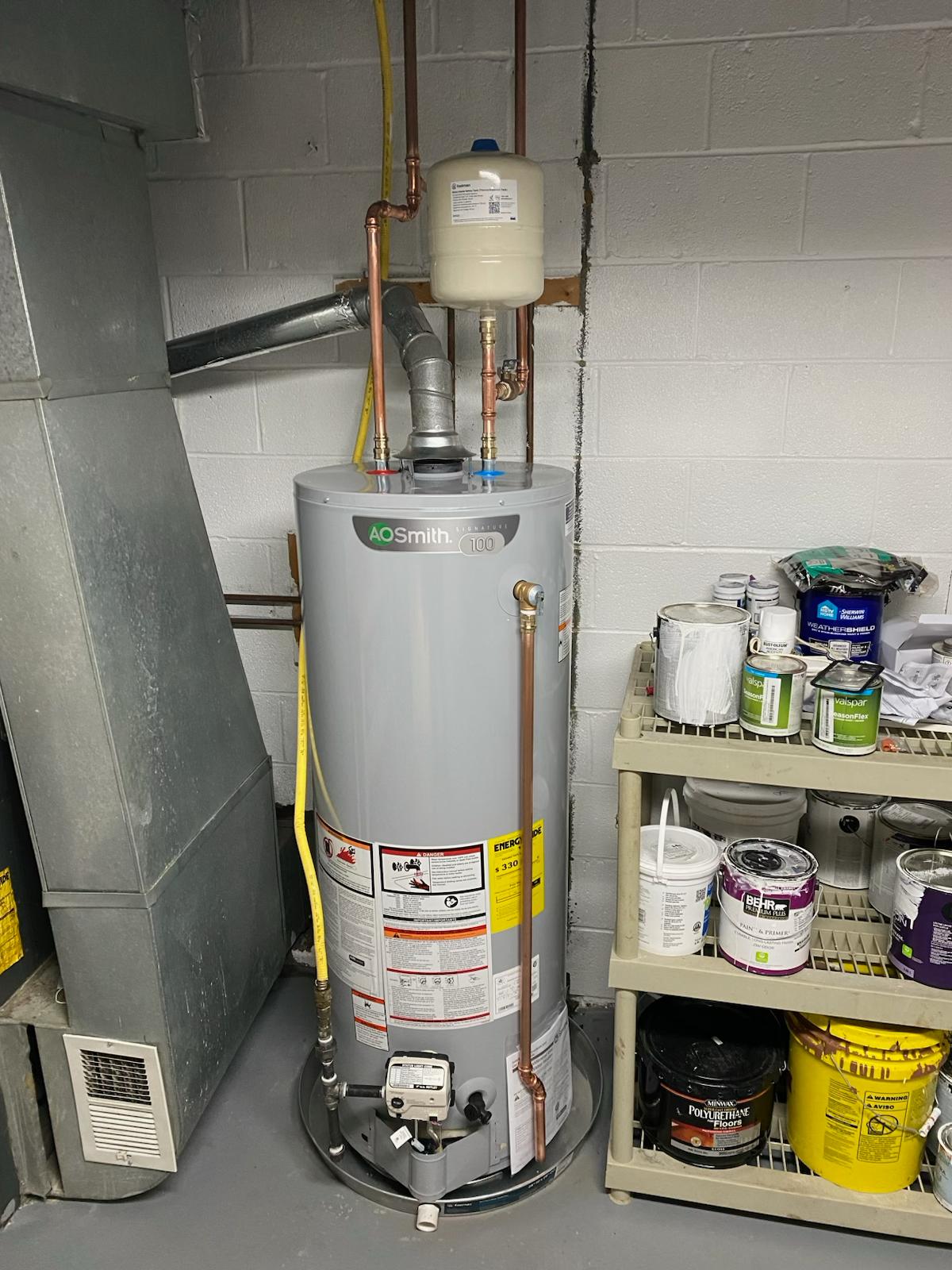Water heater installed