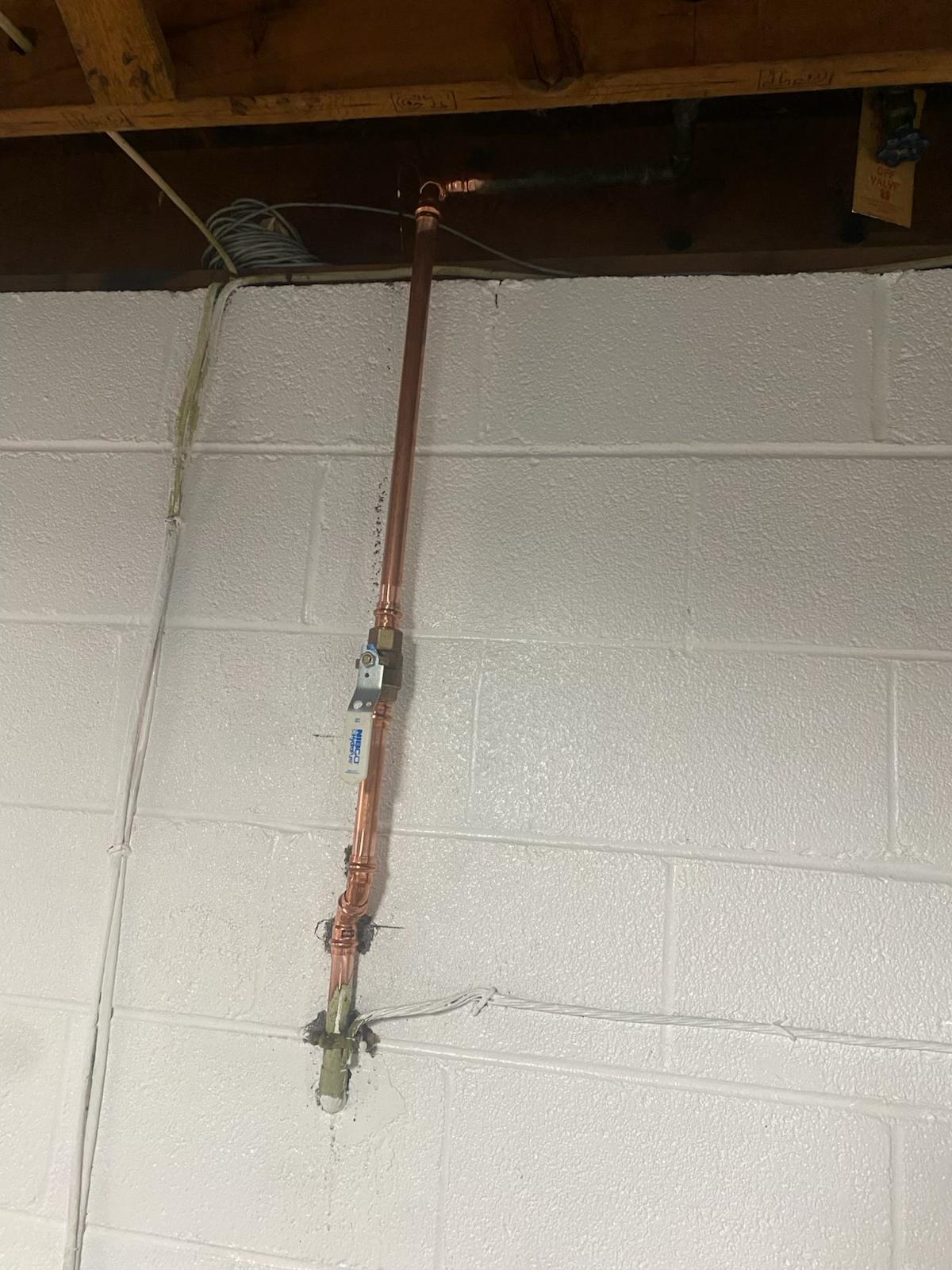 Copper supply line run