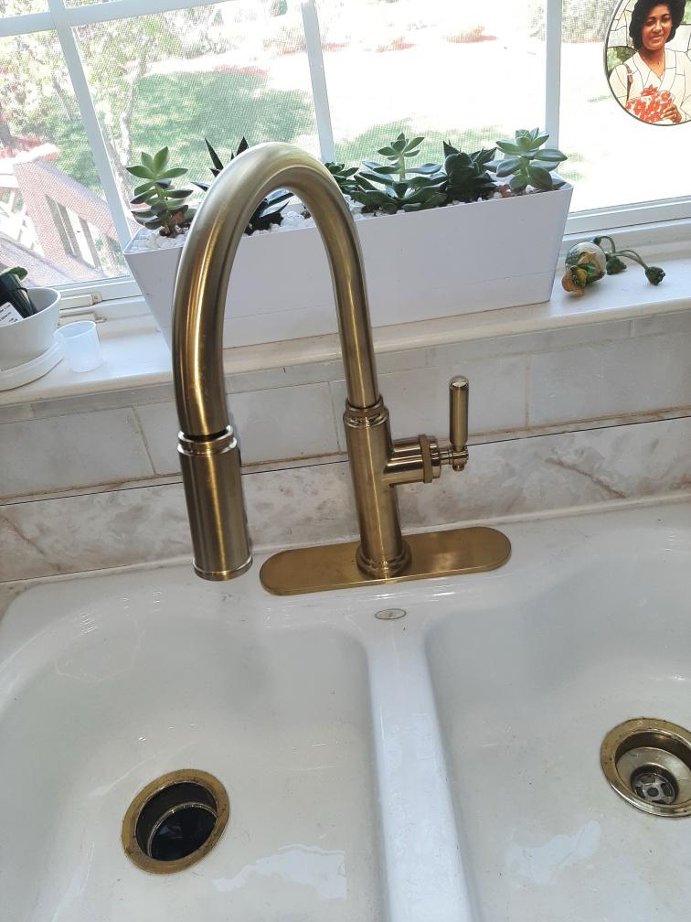 Kitchen faucet fitted